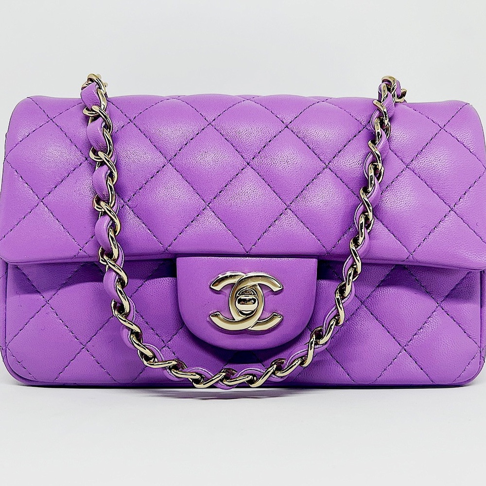💜 SOLD 💜 22S Violet CHANEL Mini Flap Bag